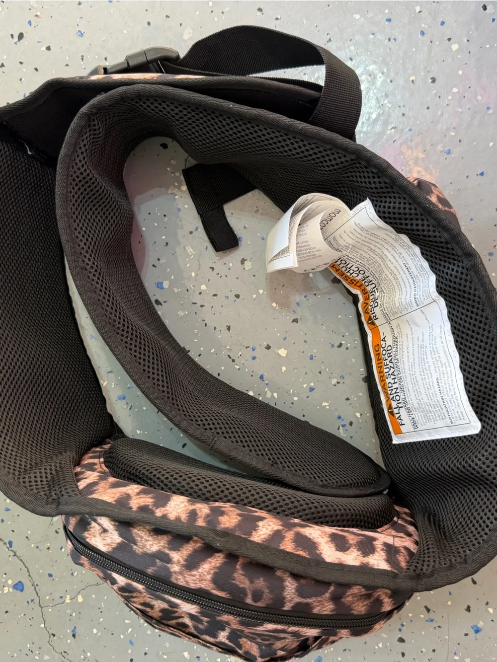 Momcozy Leopard Print Brown Baby Bag — Stylish Hands-Free Organizer